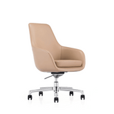 Avalon 簡約風辦公室皮革休閒轉椅會客椅